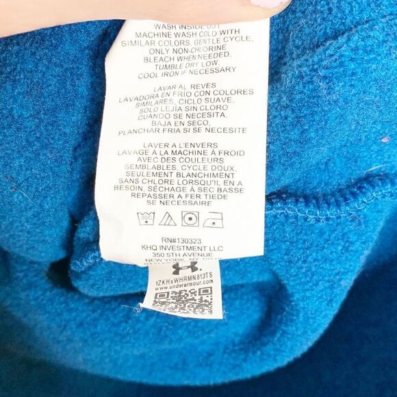 Under Armour Boys Fleece 1/2 Zip Pocket in Graphite Blue Youth Size YLG Large - Picture 7 of 8